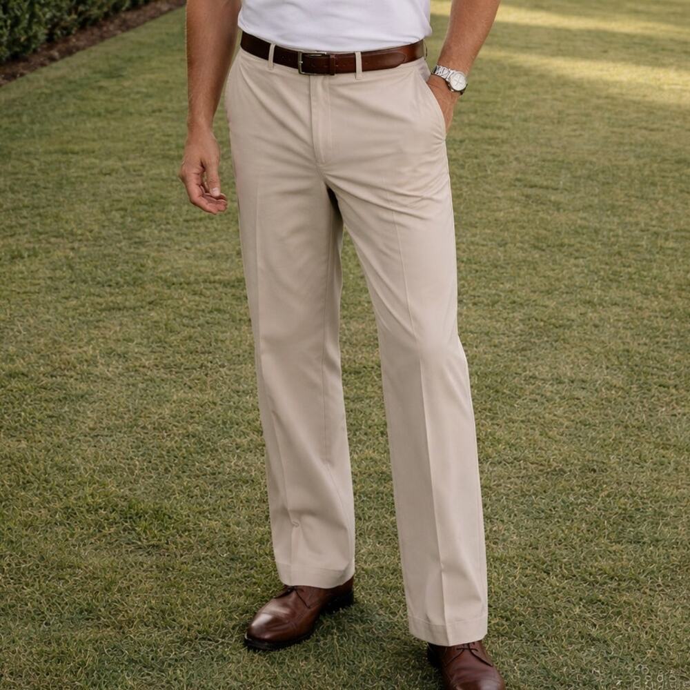 Peter Millar Pima Cotton Mens Pants Sz 36 Preppy Golf Stone Classic Neutral